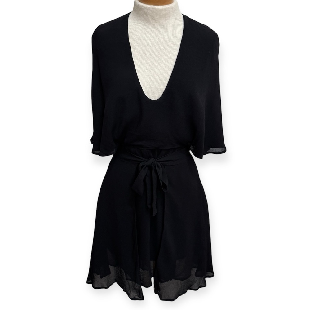 Pfeiffer Chiffon Kimono Sleeve Open Back Mini Dress